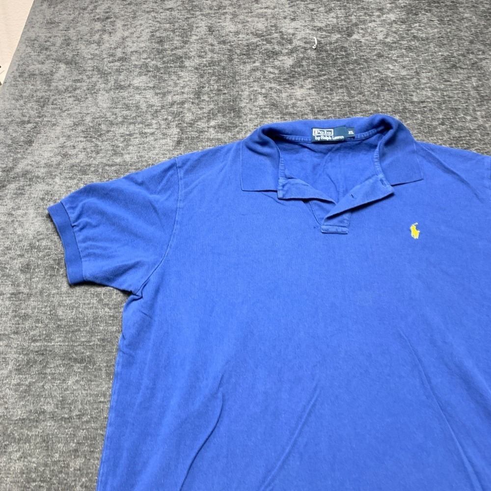 Polo Ralph Lauren Polo Shirt Mens XL Blue Logo Performance Collared High Low Hem